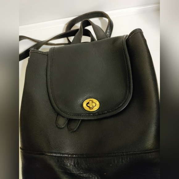 Vintage COACH Daypack Black Leather Drawstring Mini Backpack Bag 9960 US… - Picture 6 of 15
